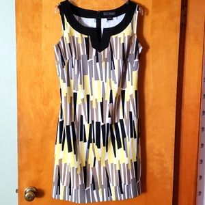 Jessica Howard sleeveless dress black yellow tan 8